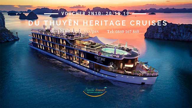 Voucher 2N1Đ Du thuyền Heritage Cruise 5*, Dịp 20 – 10